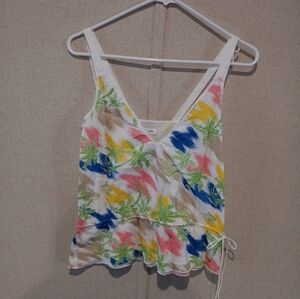 GENERRA Tropical style top with palm tree escaping size 2